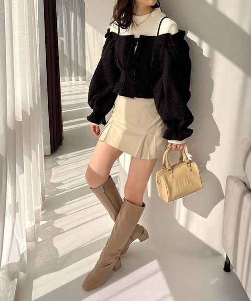 one after another NICE CLAUP（ワンアフターアナザーナイスクラップ）の「2枚セットオフショルブラウス（アンサンブル・レディース・ブラック/アイボリー/サックスブルー・FREE）」の8枚目の写真