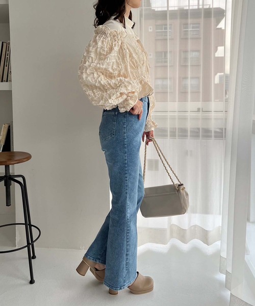 one after another NICE CLAUP（ワンアフターアナザーナイスクラップ）の「2枚セットオフショルブラウス（アンサンブル・レディース・ブラック/アイボリー/サックスブルー・FREE）」の7枚目の写真