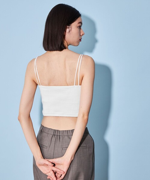 CITEN（シテン）の「＜CITEN＞バンドゥ キャミソール（Tシャツ/カットソー・レディース・ホワイト/ブラック・FREE）」の4枚目の写真