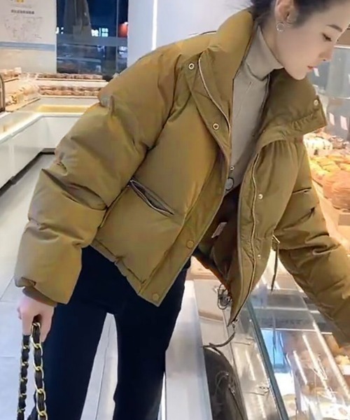 Miniministore(ミニミニストア)の「エコダウンジャケット 中綿ブルゾン 韓国(ダウンジャケット/コート・レディース・カーキ/ブラック/ワインレッド/アイボリー・FREE)」の10枚目の写真