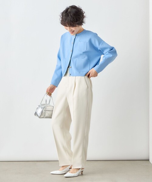 NOLLEY’S（ノーリーズ）の「◇【WEB限定】ポッケ付きクルーネックカーディガン（カーディガン/ボレロ・レディース・オフホワイト/ネイビー/ライトブルー・FREE）」の18枚目の写真