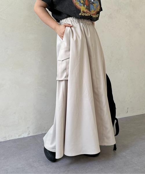 CPCM（シーピーシーエム）の「ツイルフレアカーゴスカート（スカート・レディース・モスグリーン/アイボリー/ブラック/カーキ/ブラック系その他・FREE）」の11枚目の写真