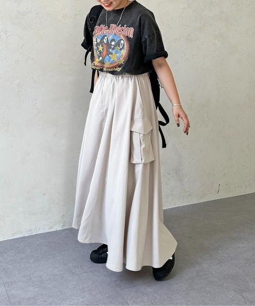 CPCM（シーピーシーエム）の「ツイルフレアカーゴスカート（スカート・レディース・モスグリーン/アイボリー/ブラック/カーキ/ブラック系その他・FREE）」の12枚目の写真