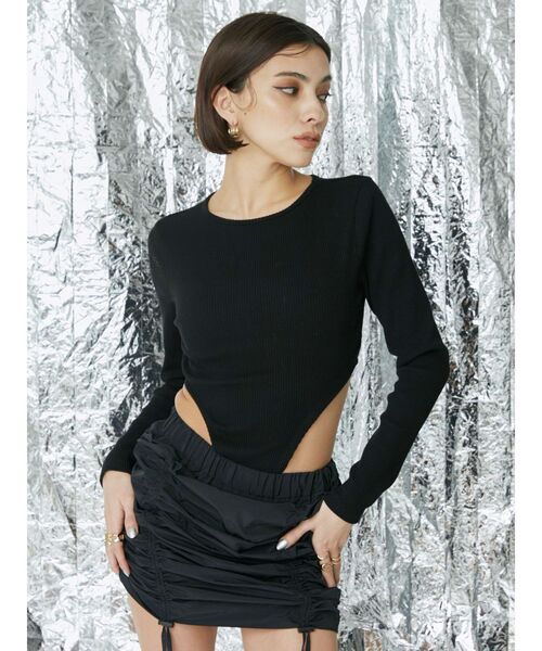 EVRIS（エヴリス）の「リブボディスーツ（Tシャツ/カットソー・レディース・ホワイト/ブラック/グレー・FREE）」の8枚目の写真