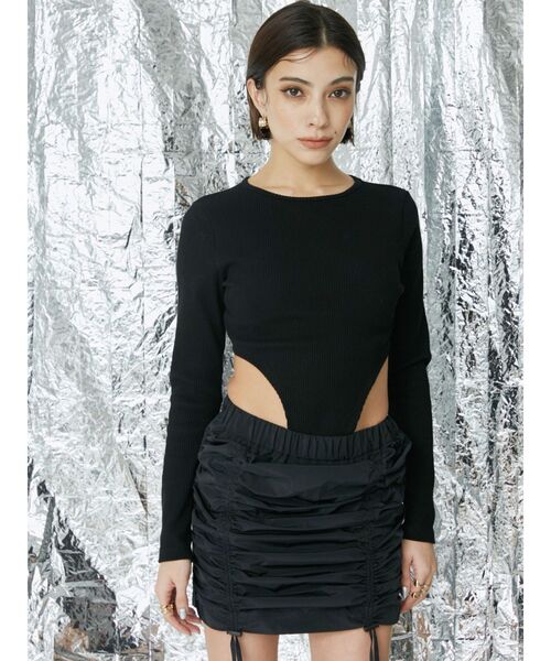 EVRIS（エヴリス）の「リブボディスーツ（Tシャツ/カットソー・レディース・ホワイト/ブラック/グレー・FREE）」の9枚目の写真