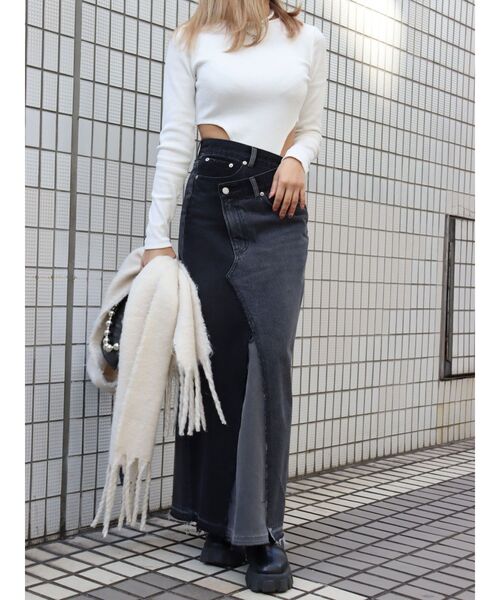 EVRIS（エヴリス）の「リブボディスーツ（Tシャツ/カットソー・レディース・ホワイト/ブラック/グレー・FREE）」の17枚目の写真