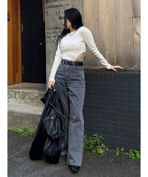 EVRIS（エヴリス）の「リブボディスーツ（Tシャツ/カットソー・レディース・ホワイト/ブラック/グレー・FREE）」の20枚目の写真