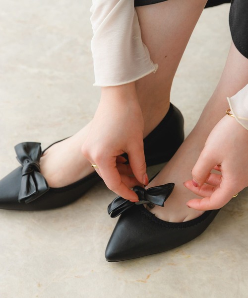 RODE SKO(ロデスコ)の「リボン2WAYパンプス(パンプス・レディース・ブラック/ドット・37/38/36)」の7枚目の写真