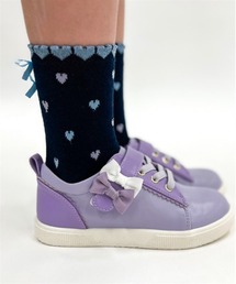 バックリボンハート柄ソックス