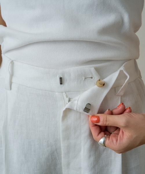 LOUNGEDRESS(ラウンジドレス)の「リネンセミワイドパンツ(スラックス・レディース・ベージュ/ピンク/オフホワイト/ブラック・SMALL/MEDIUM)」の21枚目の写真