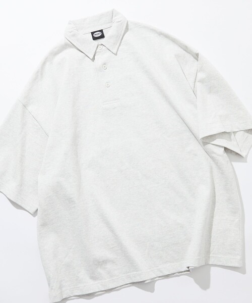 FREAK'S STORE（フリークスストア）の「限定展開 9オンス Heavyweight ビッグシルエット ヘビーウェイト ポロシャツ/オーバーサイズポロ（ポロシャツ・メンズ・グレイッシュベージュ/ブラウン/ネイビー/ブラック/アッシュグレー/ホワイト・SMALL/MEDIUM/LARGE）」の9枚目の写真