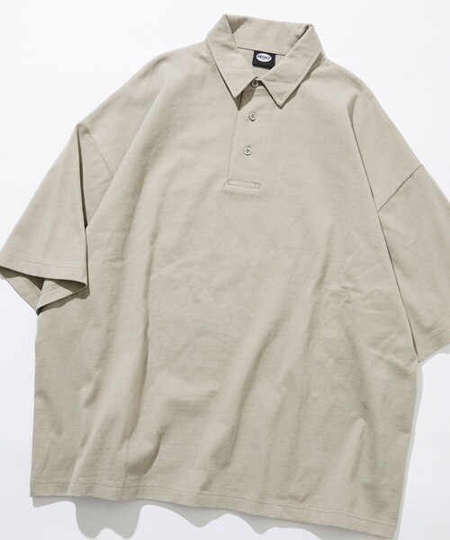 FREAK'S STORE（フリークスストア）の「限定展開 9オンス Heavyweight ビッグシルエット ヘビーウェイト ポロシャツ/オーバーサイズポロ（ポロシャツ・メンズ・グレイッシュベージュ/ブラウン/ネイビー/ブラック/アッシュグレー/ホワイト・SMALL/MEDIUM/LARGE）」の10枚目の写真