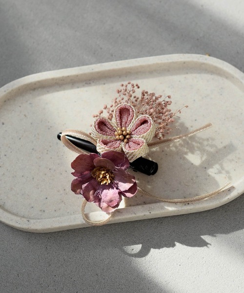 梅のお花専用　シャネルリボン CHANEL シャネル ヘア アクセサリー シルクリボン シュシュ 髪