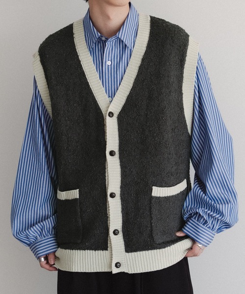 セール】バイカラーブークレニットベスト（ベスト）｜epnok