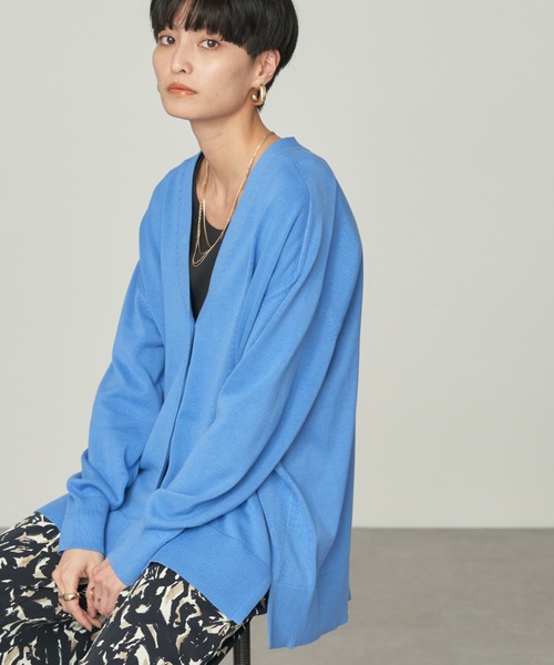 AMERICAN HOLIC(アメリカンホリック)の「UVカットミディニットカーディガン【WEB限定サイズ有】(カーディガン/ボレロ・レディース・グレイッシュベージュ/ブルー/オフホワイト/オレンジ/ネイビー・M/L/S)」の8枚目の写真