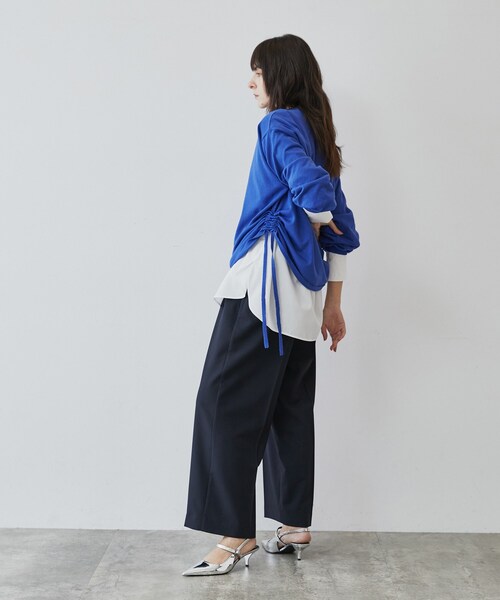 cloenc（クロエンス）の「◆【手洗い可】ツイルストレートパンツ（その他パンツ・レディース・ライトグレー/ベージュ/ネイビー・01/02/03）」の4枚目の写真
