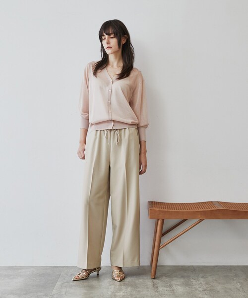 cloenc（クロエンス）の「◆【手洗い可】ツイルストレートパンツ（その他パンツ・レディース・ライトグレー/ベージュ/ネイビー・01/02/03）」の2枚目の写真