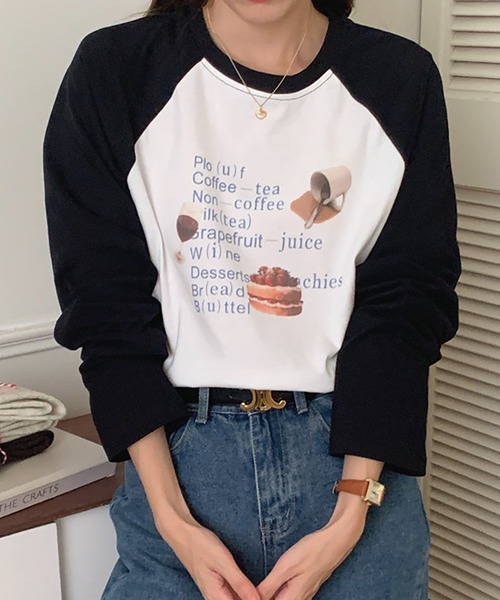 LAFFMO（ラフモ）の「ラグラン長袖カットソー（Tシャツ/カットソー・レディース・レッド/ブラック・F）」の2枚目の写真