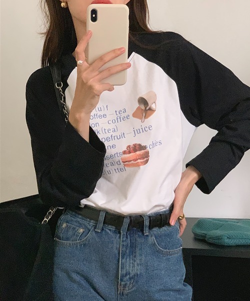 LAFFMO（ラフモ）の「ラグラン長袖カットソー（Tシャツ/カットソー・レディース・レッド/ブラック・F）」の4枚目の写真