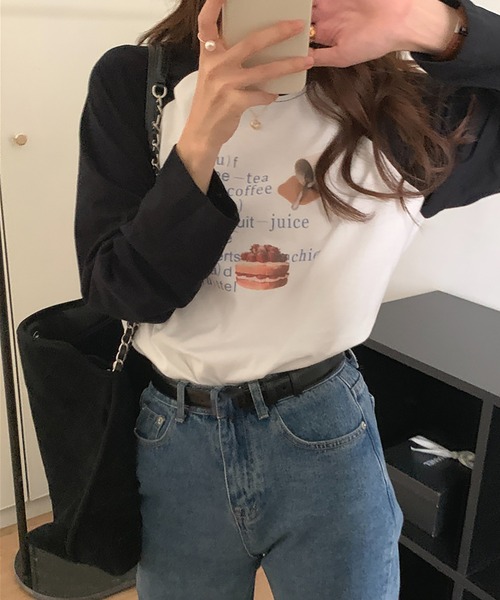 LAFFMO（ラフモ）の「ラグラン長袖カットソー（Tシャツ/カットソー・レディース・レッド/ブラック・F）」の6枚目の写真