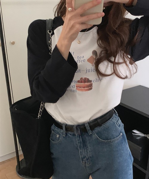 LAFFMO（ラフモ）の「ラグラン長袖カットソー（Tシャツ/カットソー・レディース・レッド/ブラック・F）」の7枚目の写真