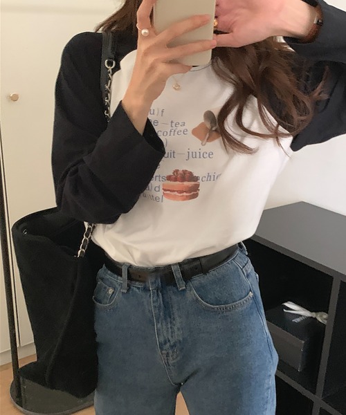 LAFFMO（ラフモ）の「ラグラン長袖カットソー（Tシャツ/カットソー・レディース・レッド/ブラック・F）」の13枚目の写真