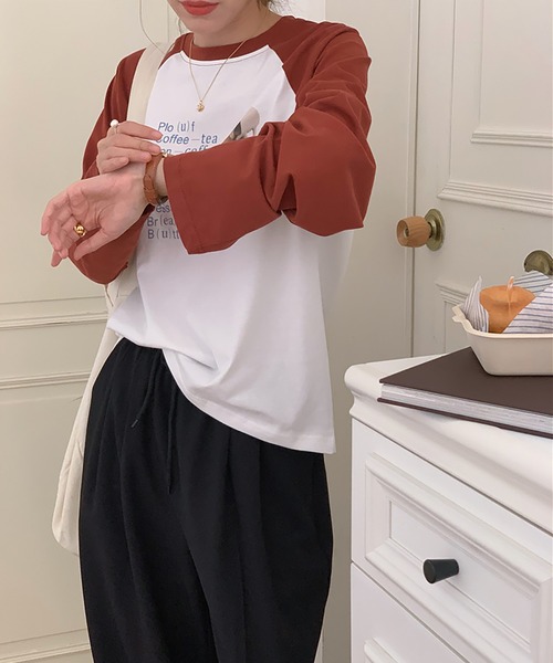 LAFFMO（ラフモ）の「ラグラン長袖カットソー（Tシャツ/カットソー・レディース・レッド/ブラック・F）」の17枚目の写真