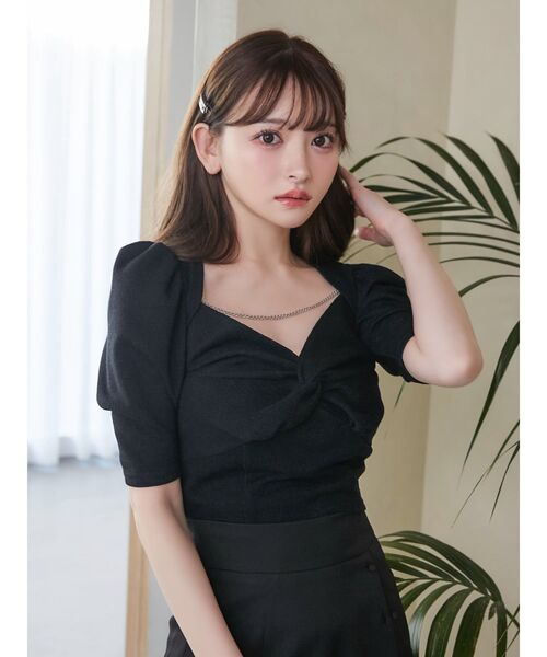 EATME(イートミー)の「ツイストリブTOP(ニット/セーター・レディース・ブラック/グレー・FREE)」の3枚目の写真