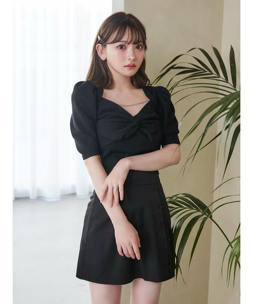 EATME(イートミー)の「ツイストリブTOP(ニット/セーター・レディース・ブラック/グレー・FREE)」の4枚目の写真