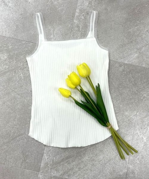 mysty woman（ミスティウーマン）の「チュール2WAYタンク 　113504（タンクトップ・レディース・ブルー/オフホワイト/ブラック・FREE）」の2枚目の写真