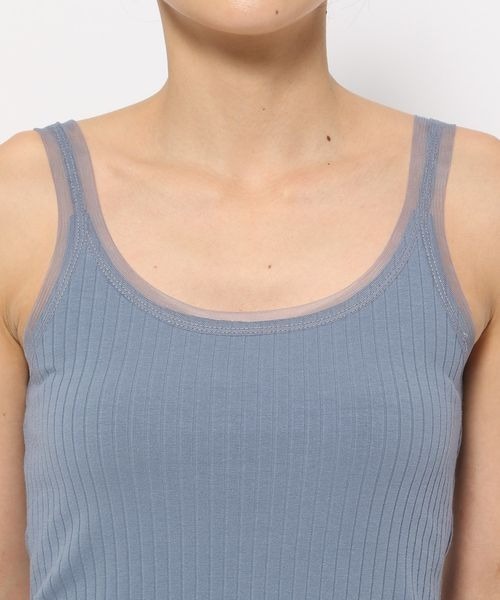 mysty woman（ミスティウーマン）の「チュール2WAYタンク 　113504（タンクトップ・レディース・ブルー/オフホワイト/ブラック・FREE）」の15枚目の写真