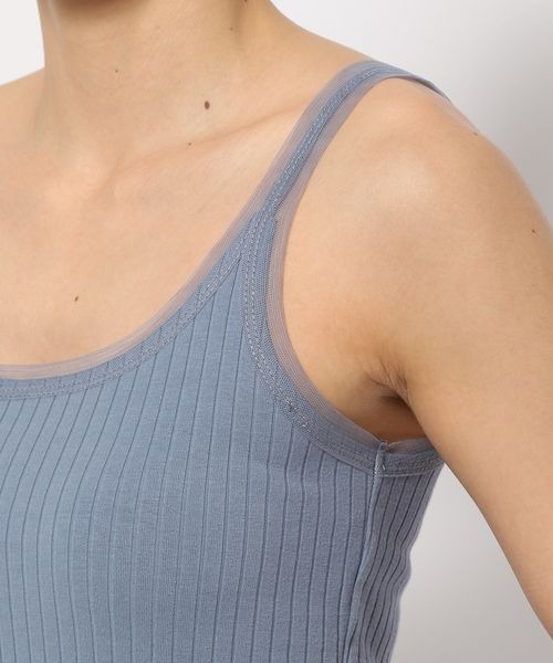 mysty woman（ミスティウーマン）の「チュール2WAYタンク 　113504（タンクトップ・レディース・ブルー/オフホワイト/ブラック・FREE）」の5枚目の写真