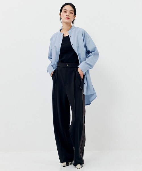 CITY TOKYO（シティトウキョウ）の「【手洗い可能】ジョーゼットサイドラインストレートパンツ（その他パンツ・レディース・ブラック/ベージュ・2/1）」の8枚目の写真