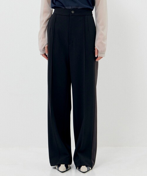 CITY TOKYO（シティトウキョウ）の「【手洗い可能】ジョーゼットサイドラインストレートパンツ（その他パンツ・レディース・ブラック/ベージュ・2/1）」の12枚目の写真