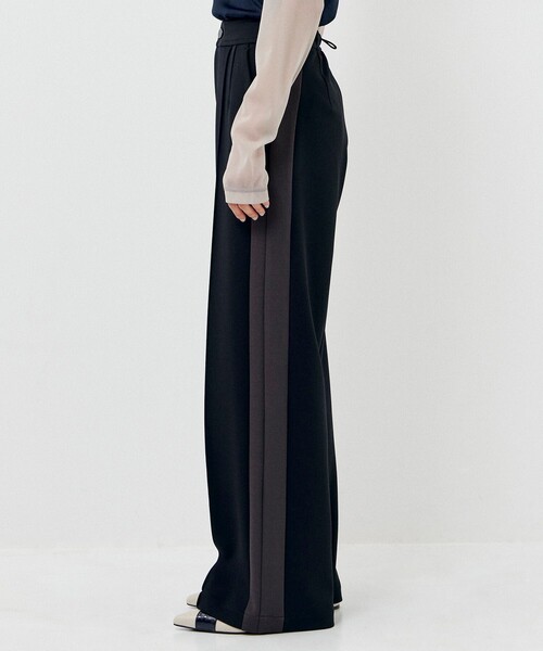 CITY TOKYO（シティトウキョウ）の「【手洗い可能】ジョーゼットサイドラインストレートパンツ（その他パンツ・レディース・ブラック/ベージュ・2/1）」の13枚目の写真