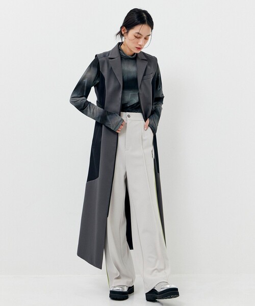 CITY TOKYO（シティトウキョウ）の「【手洗い可能】ジョーゼットサイドラインストレートパンツ（その他パンツ・レディース・ブラック/ベージュ・2/1）」の15枚目の写真