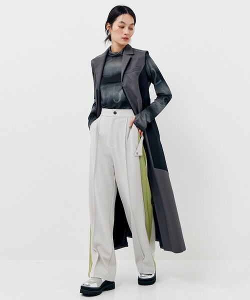 CITY TOKYO（シティトウキョウ）の「【手洗い可能】ジョーゼットサイドラインストレートパンツ（その他パンツ・レディース・ブラック/ベージュ・2/1）」の16枚目の写真