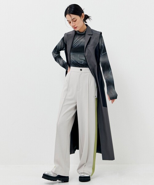 CITY TOKYO（シティトウキョウ）の「【手洗い可能】ジョーゼットサイドラインストレートパンツ（その他パンツ・レディース・ブラック/ベージュ・2/1）」の17枚目の写真