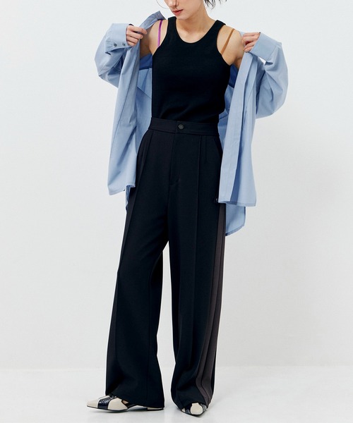 CITY TOKYO（シティトウキョウ）の「【手洗い可能】ジョーゼットサイドラインストレートパンツ（その他パンツ・レディース・ブラック/ベージュ・2/1）」の21枚目の写真