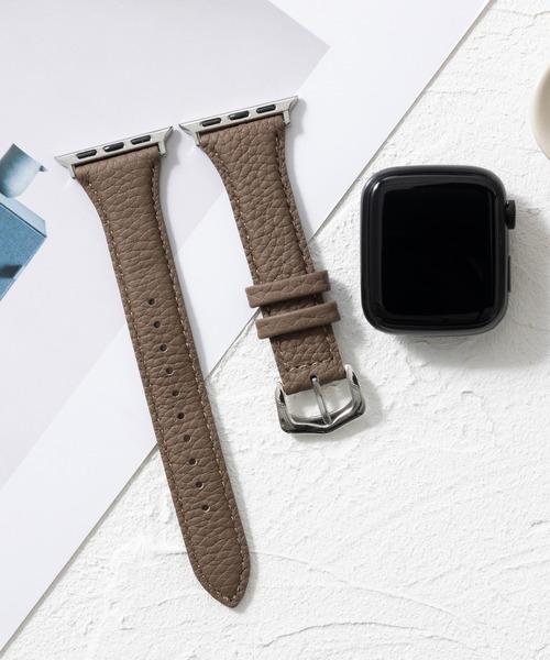 emonique(エモニーク)の「本革レザー Apple Watch バンド スマートウォッチバンド【38/40/41/42/44/45/49mm対応】(デジタル腕時計・レディース・グリーン/オレンジ/ブラウン/ダークブラウン/ブラック/ホワイト・42/38)」の3枚目の写真