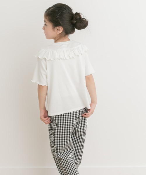 URBAN RESEARCH DOORS(アーバンリサーチドアーズ)の「メローフリルリブTシャツ(KIDS)(Tシャツ/カットソー・キッズ・パープル/オフホワイト・135/120/105)」の3枚目の写真