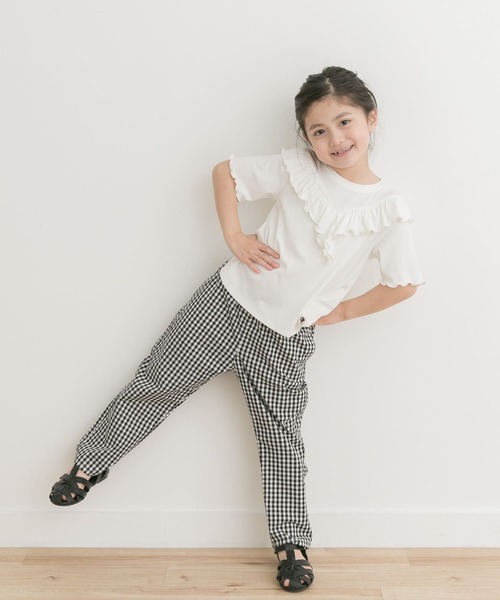 URBAN RESEARCH DOORS(アーバンリサーチドアーズ)の「メローフリルリブTシャツ(KIDS)(Tシャツ/カットソー・キッズ・パープル/オフホワイト・135/120/105)」の9枚目の写真