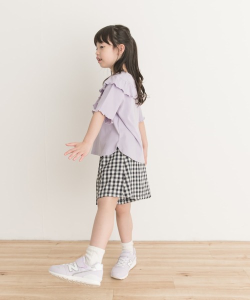 URBAN RESEARCH DOORS(アーバンリサーチドアーズ)の「メローフリルリブTシャツ(KIDS)(Tシャツ/カットソー・キッズ・パープル/オフホワイト・135/120/105)」の18枚目の写真