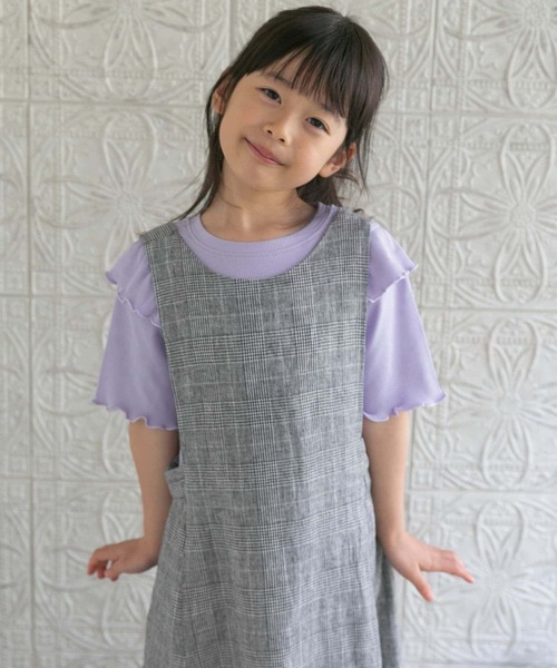 URBAN RESEARCH DOORS(アーバンリサーチドアーズ)の「メローフリルリブTシャツ(KIDS)(Tシャツ/カットソー・キッズ・パープル/オフホワイト・135/120/105)」の22枚目の写真