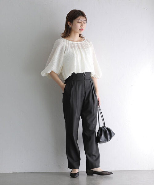 フロントZipタックパンツ