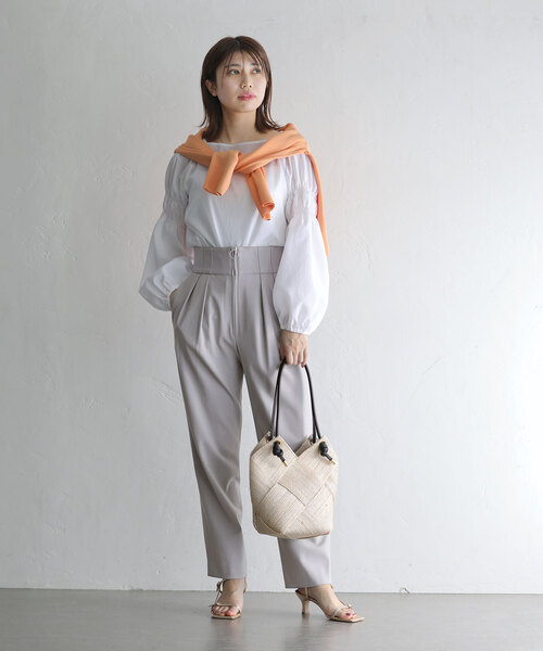 フロントZipタックパンツ