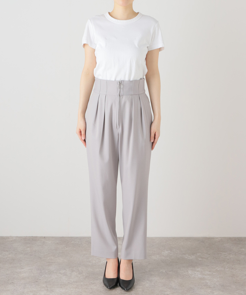 フロントZipタックパンツ
