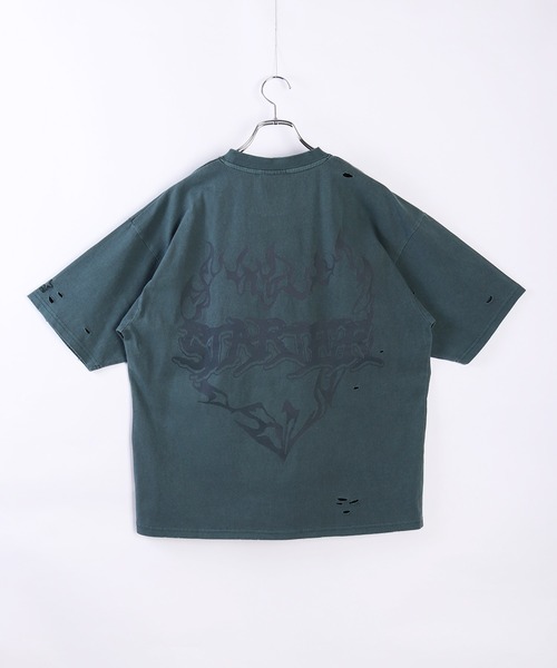 STARTER(スターター)の「STARTER ピグメント&ダメージ加工 天竺プリント半袖Tシャツ(Tシャツ/カットソー・メンズ・ベージュ/ホワイト/グリーン/スミクロ・M/L/XL)」の21枚目の写真