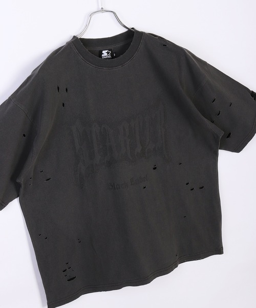 STARTER(スターター)の「STARTER ピグメント&ダメージ加工 天竺プリント半袖Tシャツ(Tシャツ/カットソー・メンズ・ベージュ/ホワイト/グリーン/スミクロ・M/L/XL)」の12枚目の写真