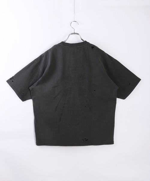 STARTER(スターター)の「STARTER ピグメント&ダメージ加工 天竺プリント半袖Tシャツ(Tシャツ/カットソー・メンズ・ベージュ/ホワイト/グリーン/スミクロ・M/L/XL)」の11枚目の写真